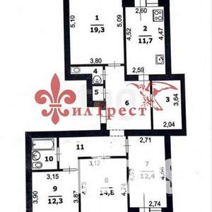 4-к квартира, вторичка, 105м2, 9/10 этаж